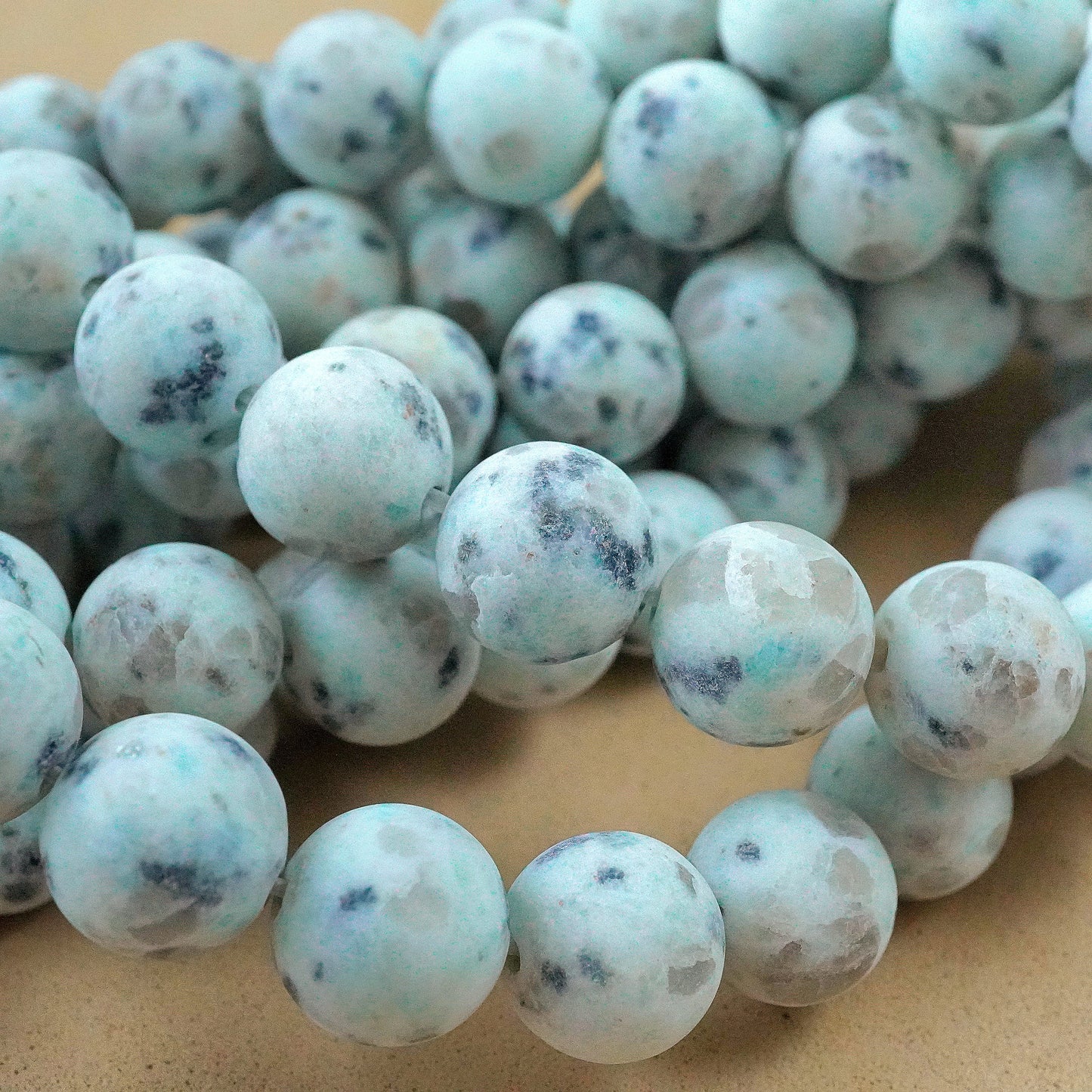 Kiwi Jasper (Round)(Matte)(4mm)(6mm)(8mm)(10mm)(12mm)(15"Strand)