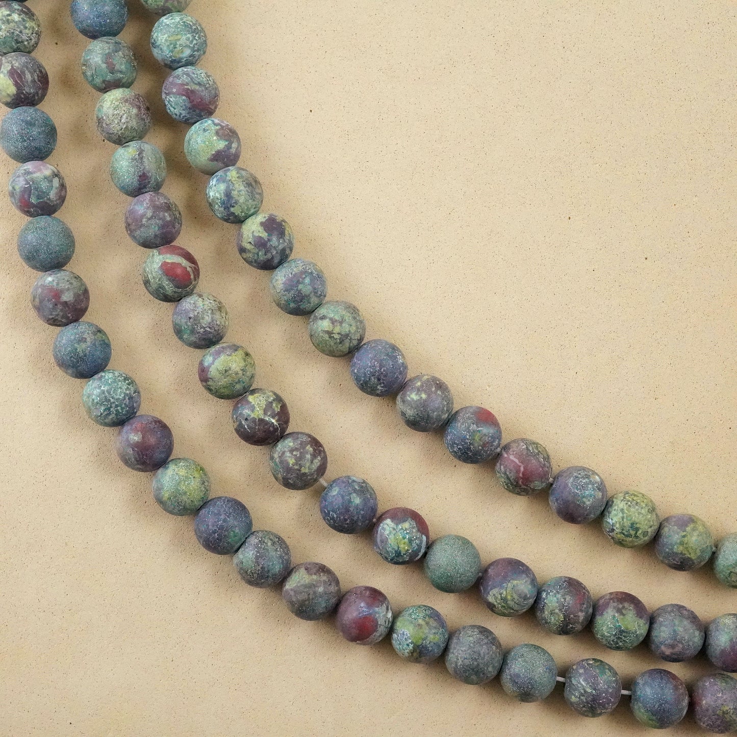 Dragon's Blood Jasper (Round)(Matte)(4mm)(6mm)(8mm)(10mm)(15"Strand)