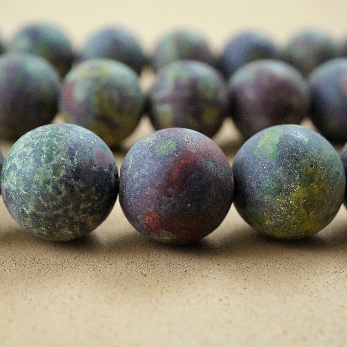 Dragon's Blood Jasper (Round)(Matte)(4mm)(6mm)(8mm)(10mm)(15"Strand)