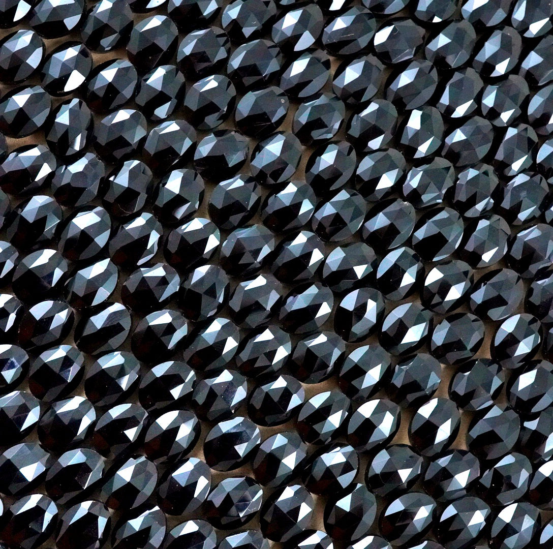 Black Onyx (Oval)(Faceted)(8x10mm)(15"Strand)