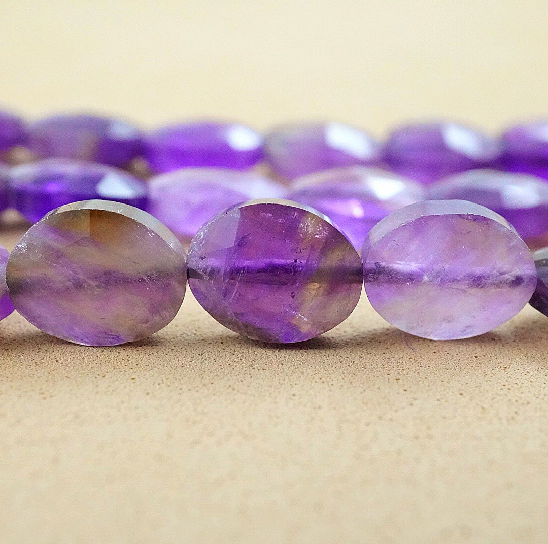 Chevron Amethyst (Oval)(Faceted)(8x10mm)(15"Strand)