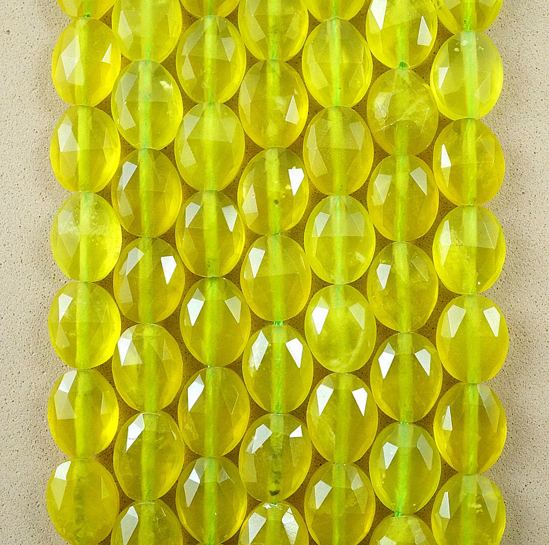 Olive Jade (Oval)(Faceted)(8x10mm)(15"Strand)