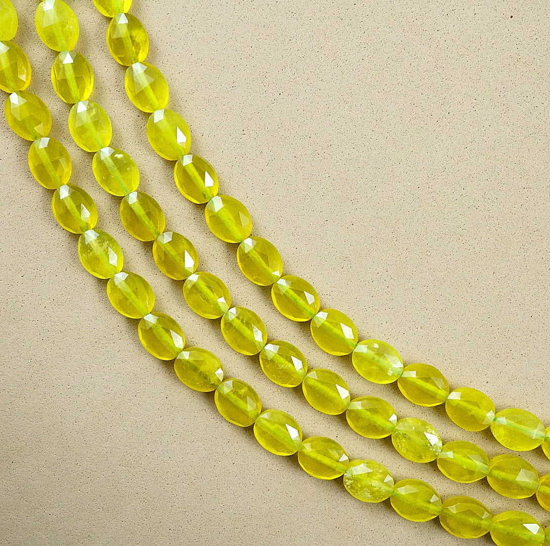 Olive Jade (Oval)(Faceted)(8x10mm)(15"Strand)