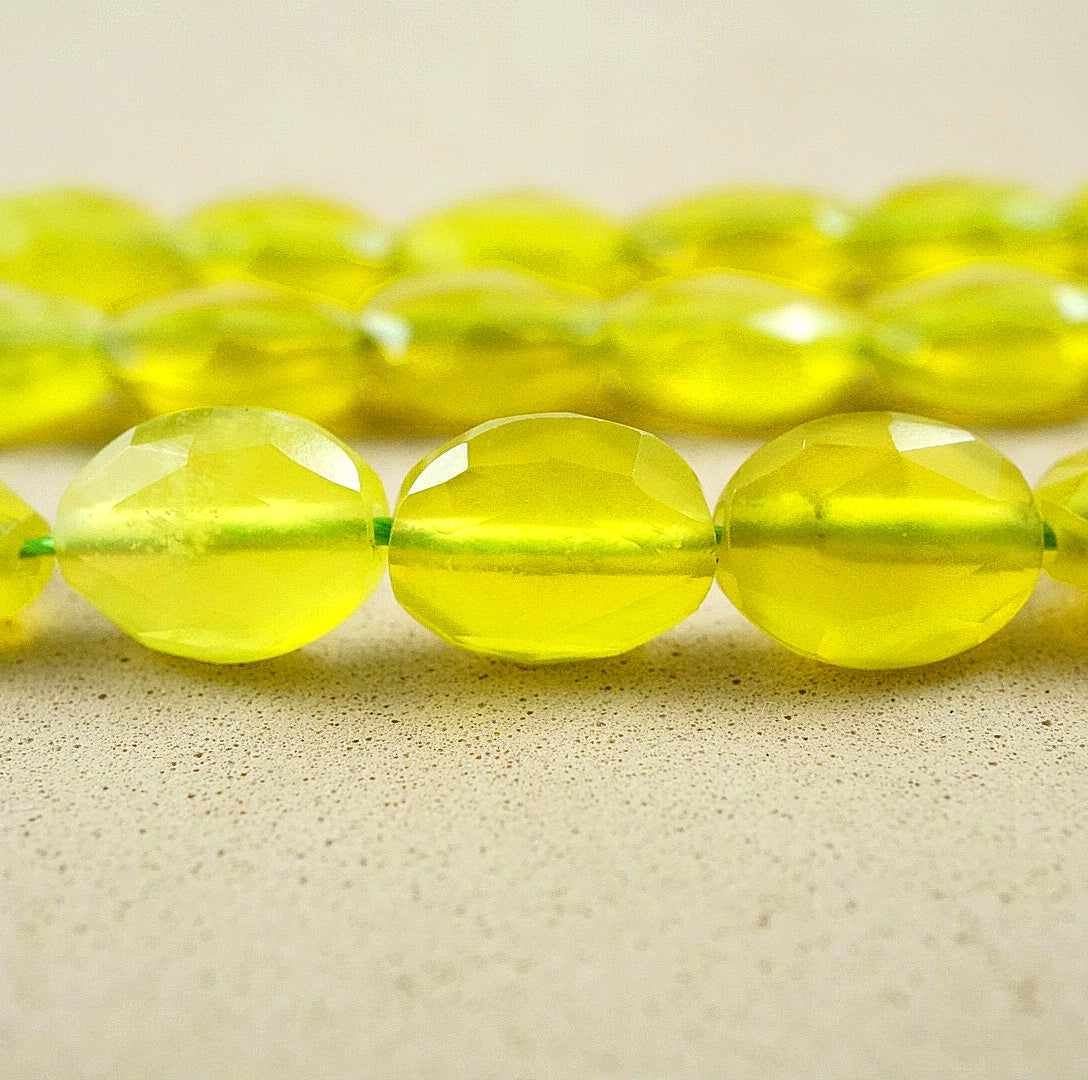 Olive Jade (Oval)(Faceted)(8x10mm)(15"Strand)