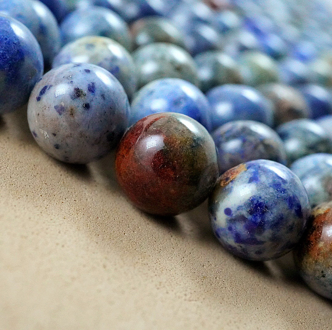 Sunset Dumortierite Bead Strand (Round)(Smooth)(4mm)(6mm)(8mm)(10mm)(15"Strand)