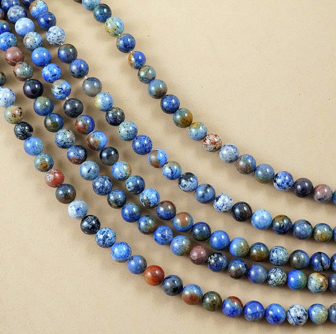 Sunset Dumortierite Bead Strand (Round)(Smooth)(4mm)(6mm)(8mm)(10mm)(15"Strand)