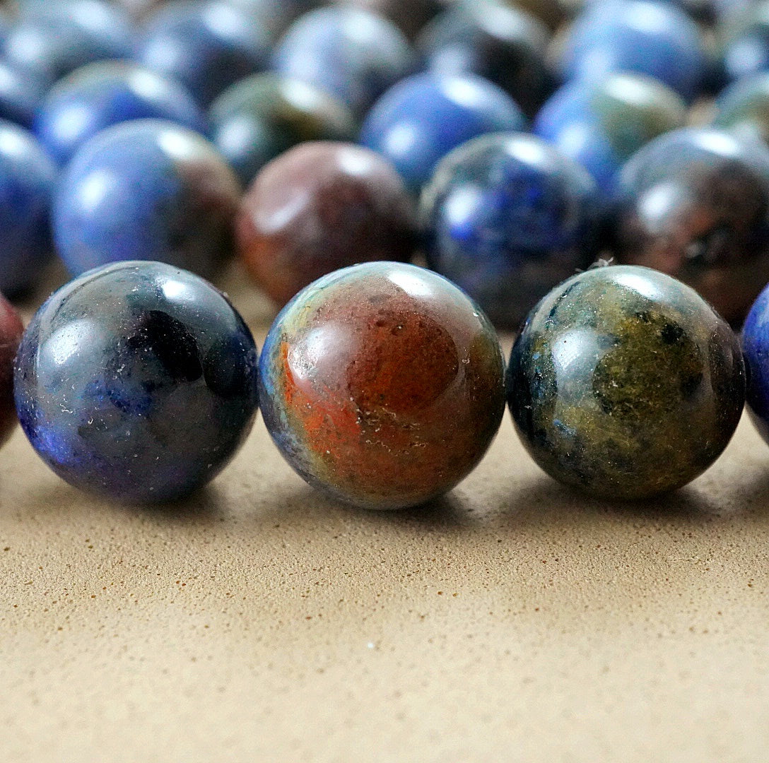 Sunset Dumortierite Bead Strand (Round)(Smooth)(4mm)(6mm)(8mm)(10mm)(15"Strand)