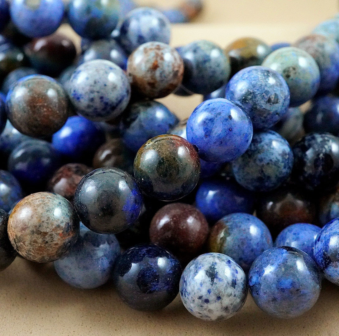 Sunset Dumortierite Bead Strand (Round)(Smooth)(4mm)(6mm)(8mm)(10mm)(15"Strand)