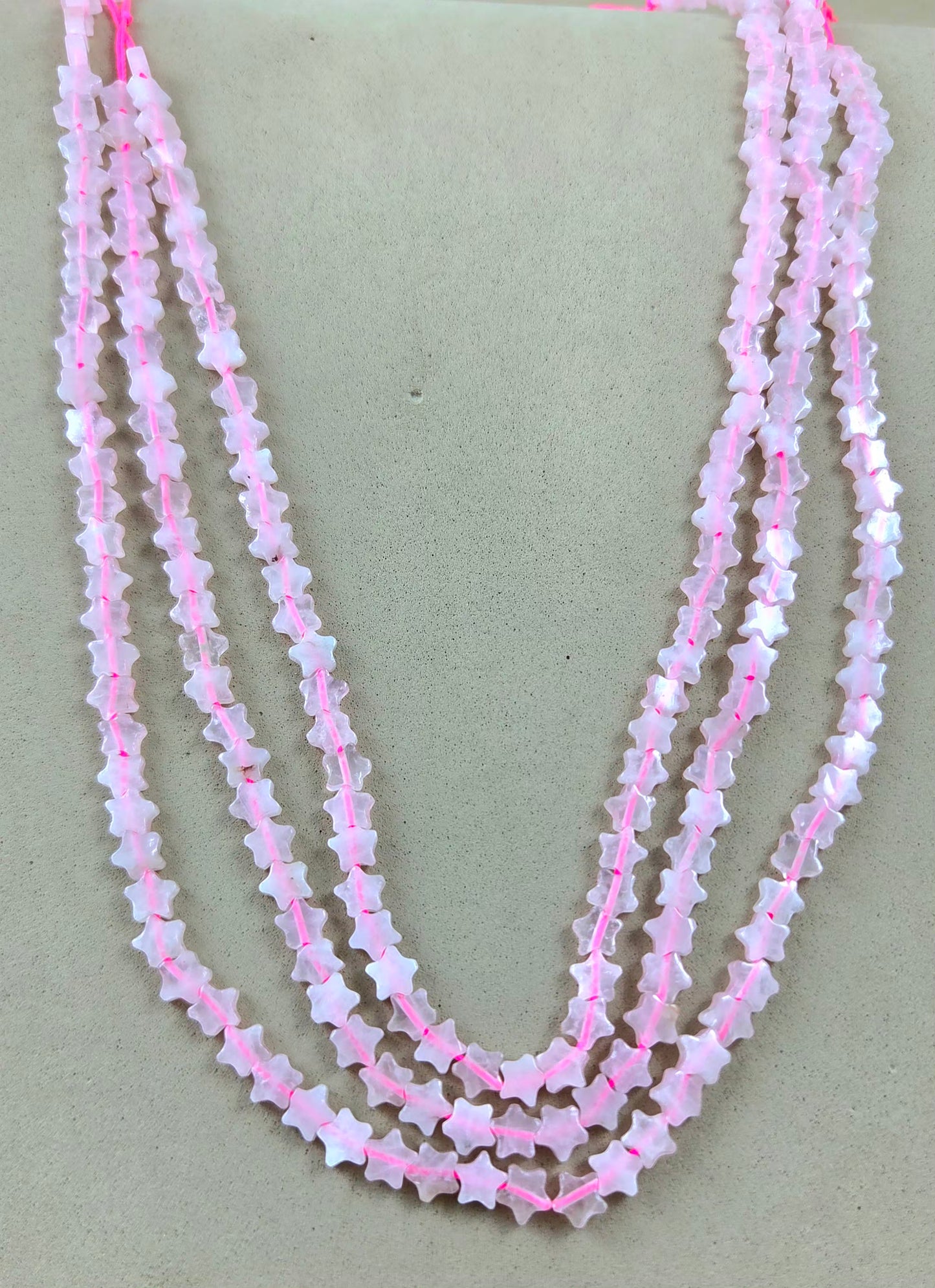 Rose Quartz Beads (Star)(Smooth)(6x2.5mm)(15.5"Strand)