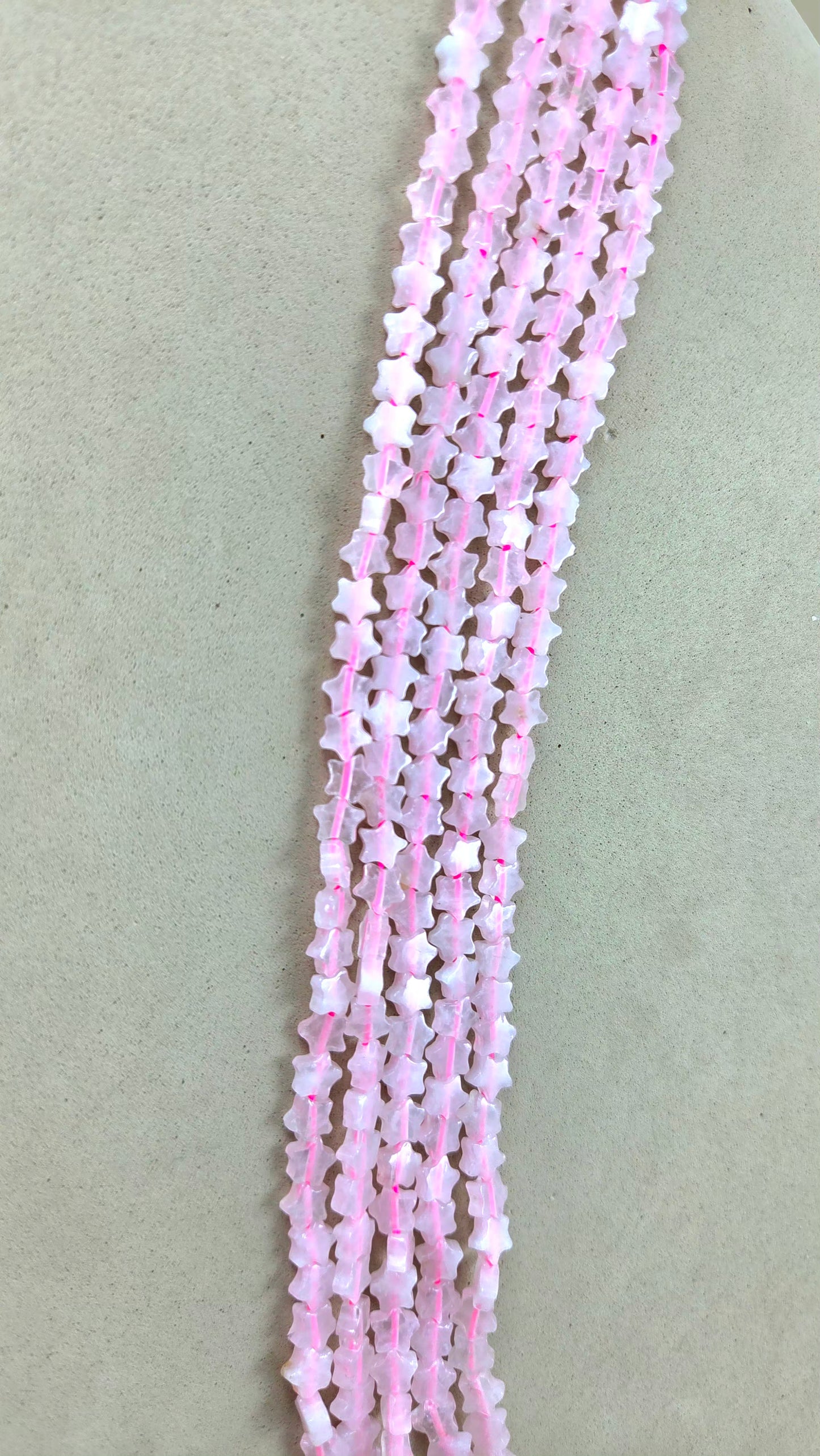 Rose Quartz Beads (Star)(Smooth)(6x2.5mm)(15.5"Strand)