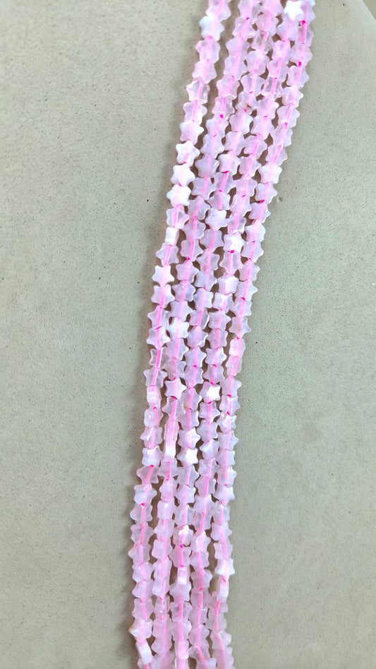 Rose Quartz Beads (Star)(Smooth)(6x2.5mm)(15.5"Strand)