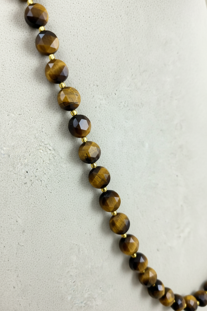 Tiger Eye (Coin)(Micro)(Faceted)(8×4mm)(15"Strand)