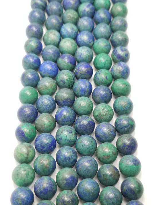 Azurite Malachite (Round)(Matte)(16"Strand)