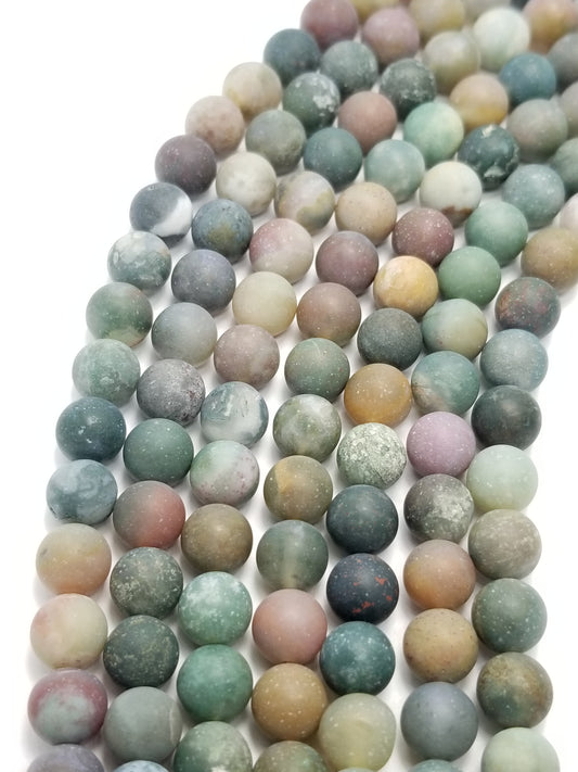 Fancy Jasper (Round)(Matte)(16"Strand)