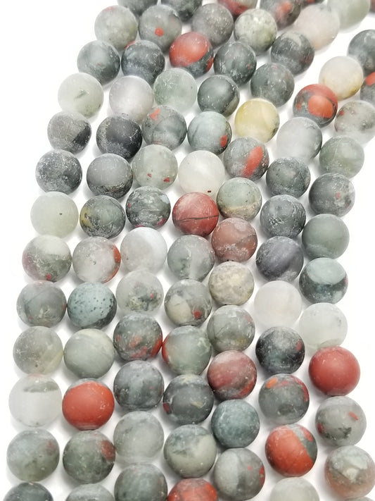 Indian Blood Agate (Round)(Matte)(16"Strand)