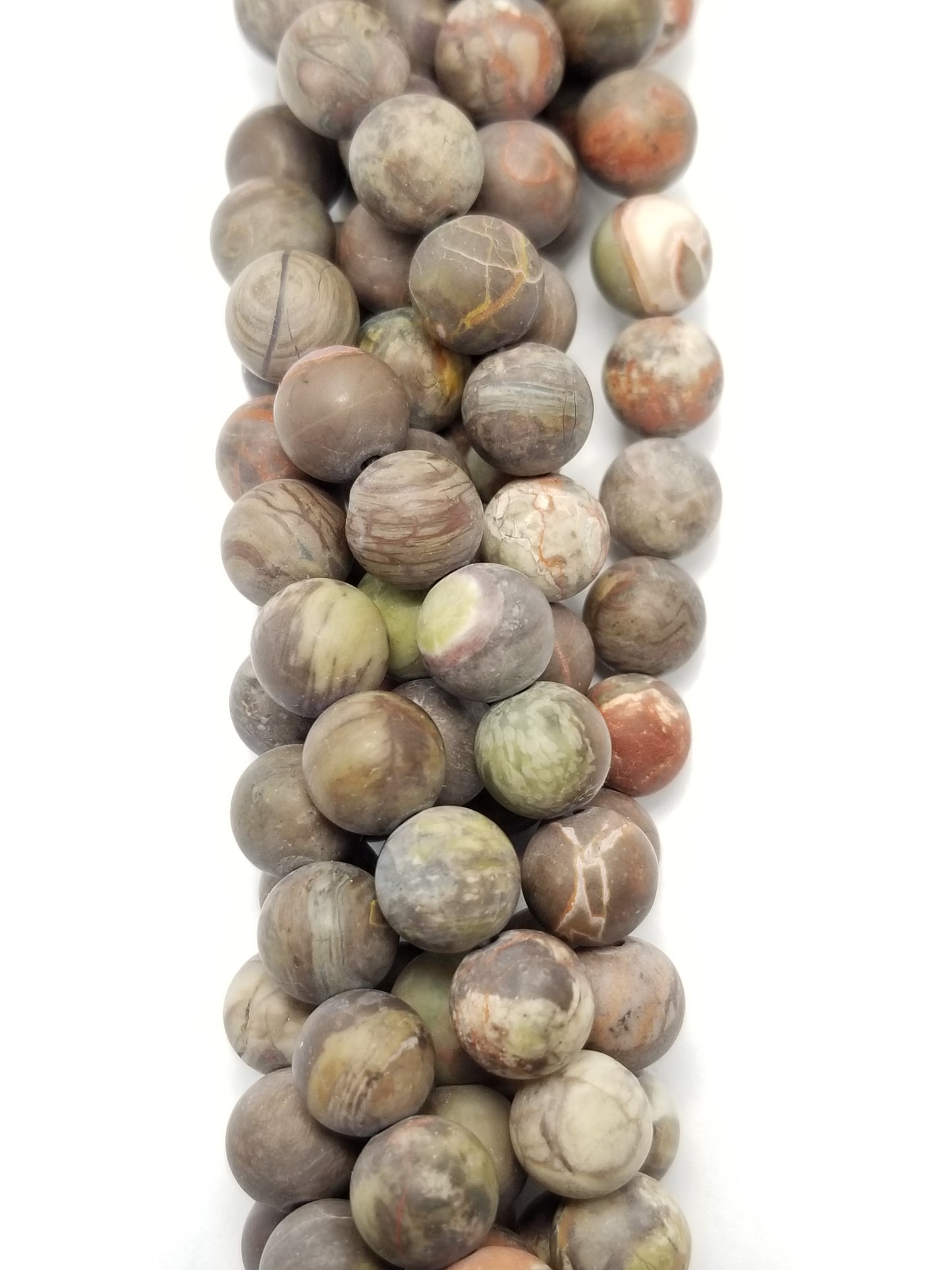 Mushroom Rhyolite (Round)(Matte)(16"Strand)