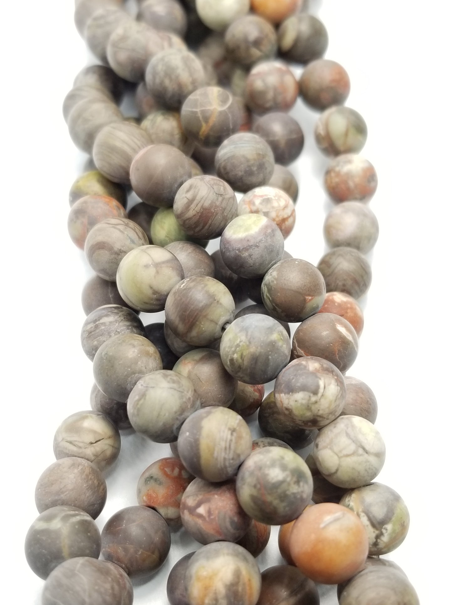 Mushroom Rhyolite (Round)(Matte)(16"Strand)