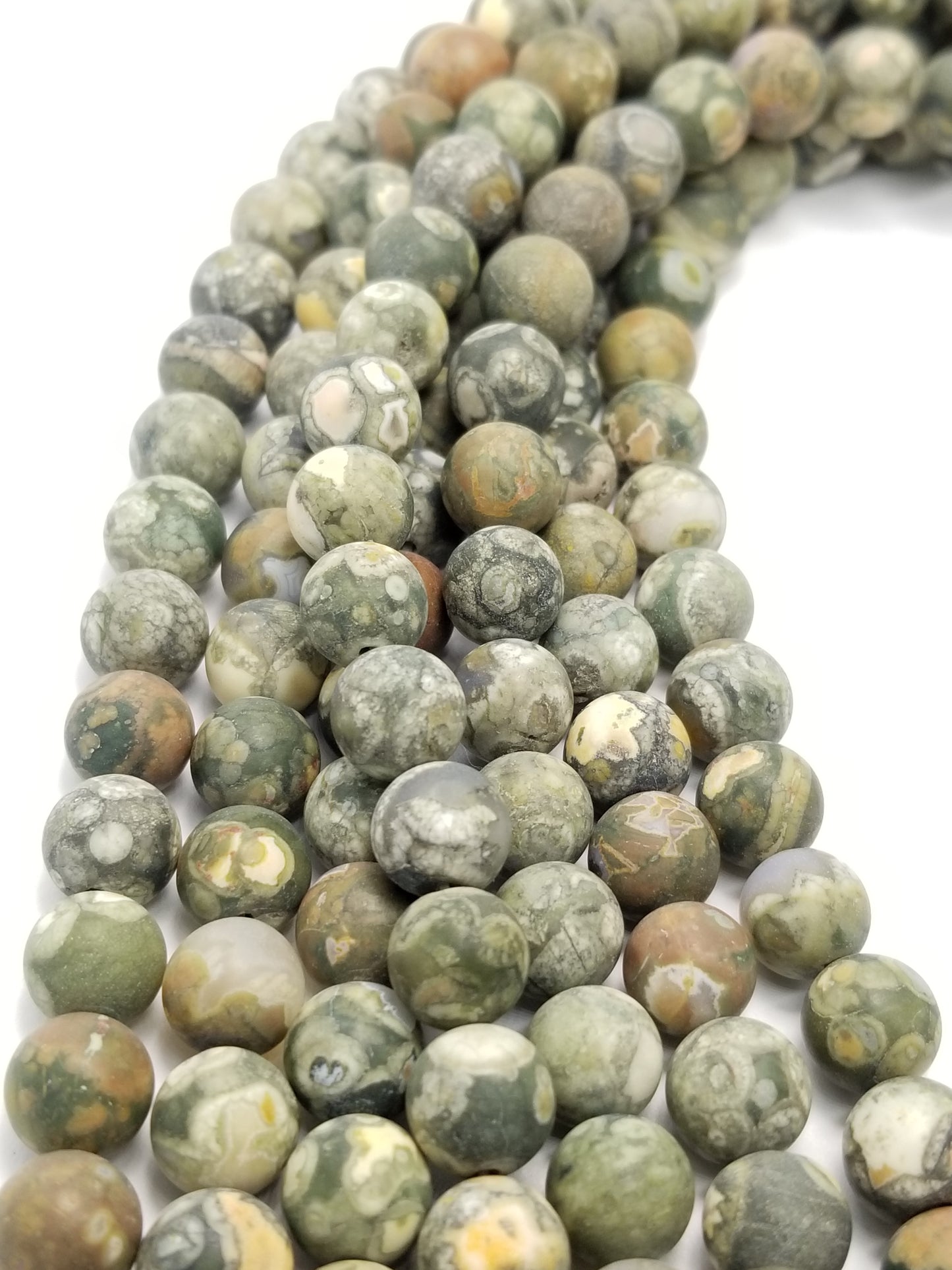 Green Rhyolite (Round)(Matte)(16"Strand)