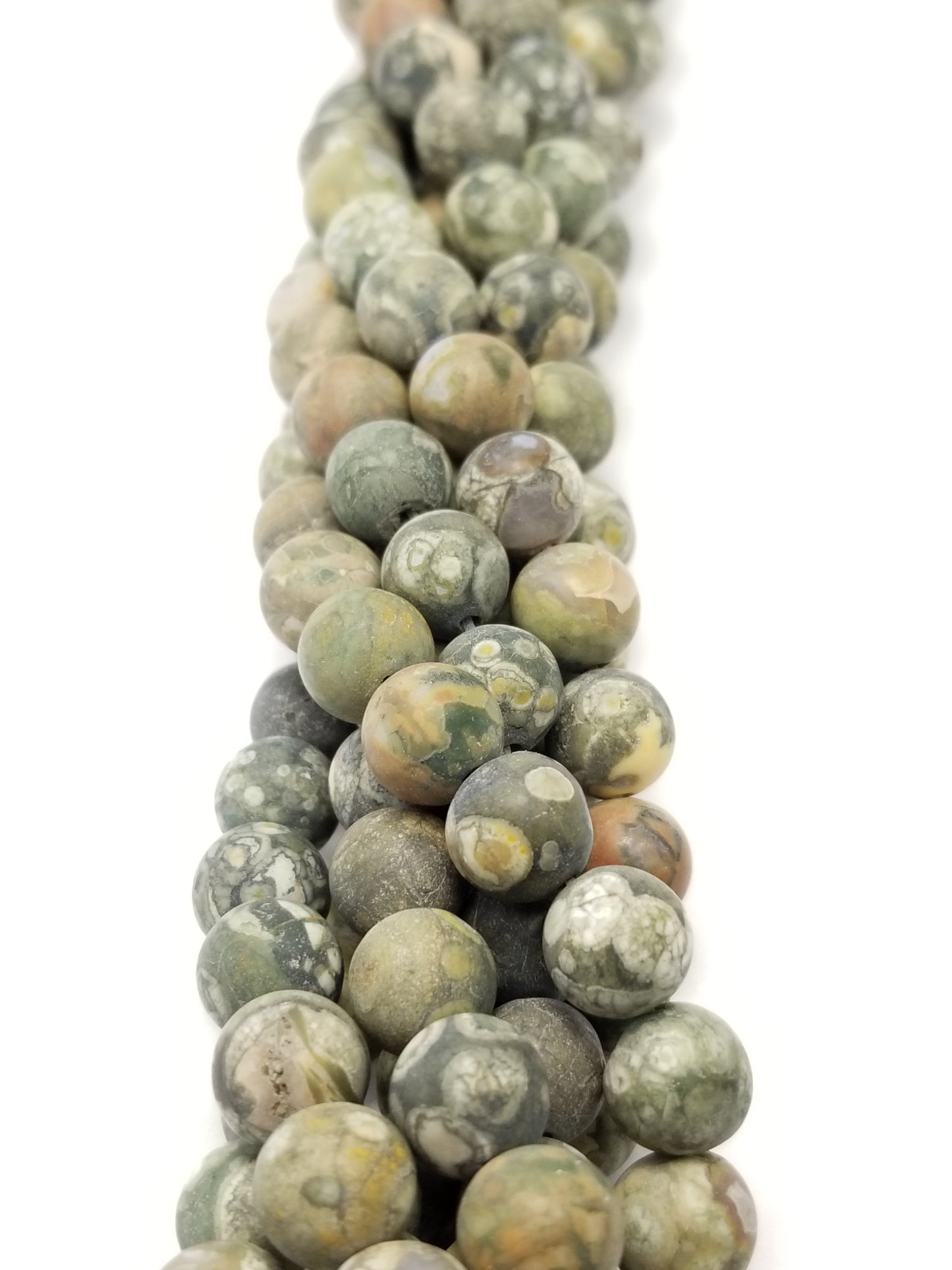 Green Rhyolite (Round)(Matte)(16"Strand)