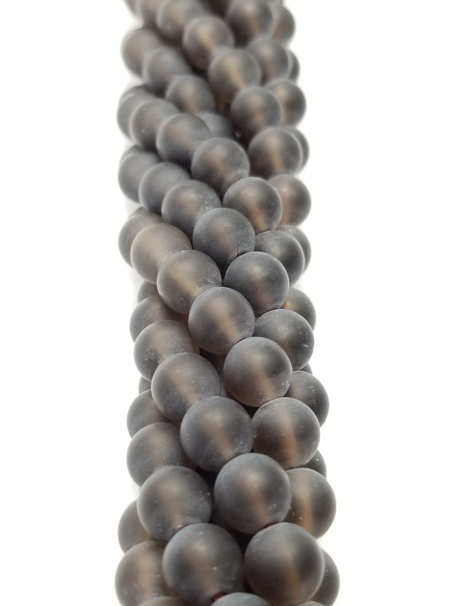 Smoky Quartz (Round)(Matte)(16"Strand)