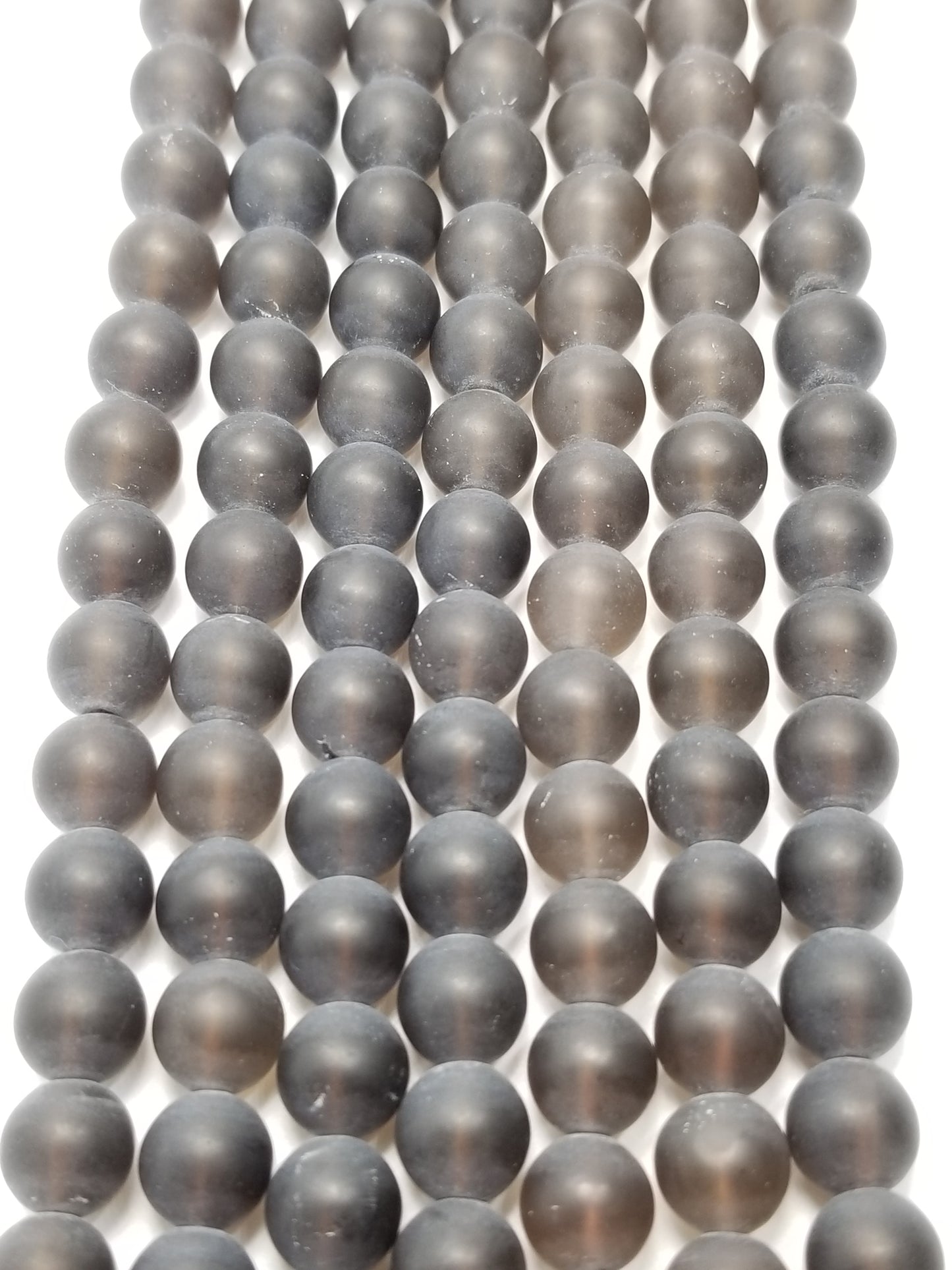 Smoky Quartz (Round)(Matte)(16"Strand)