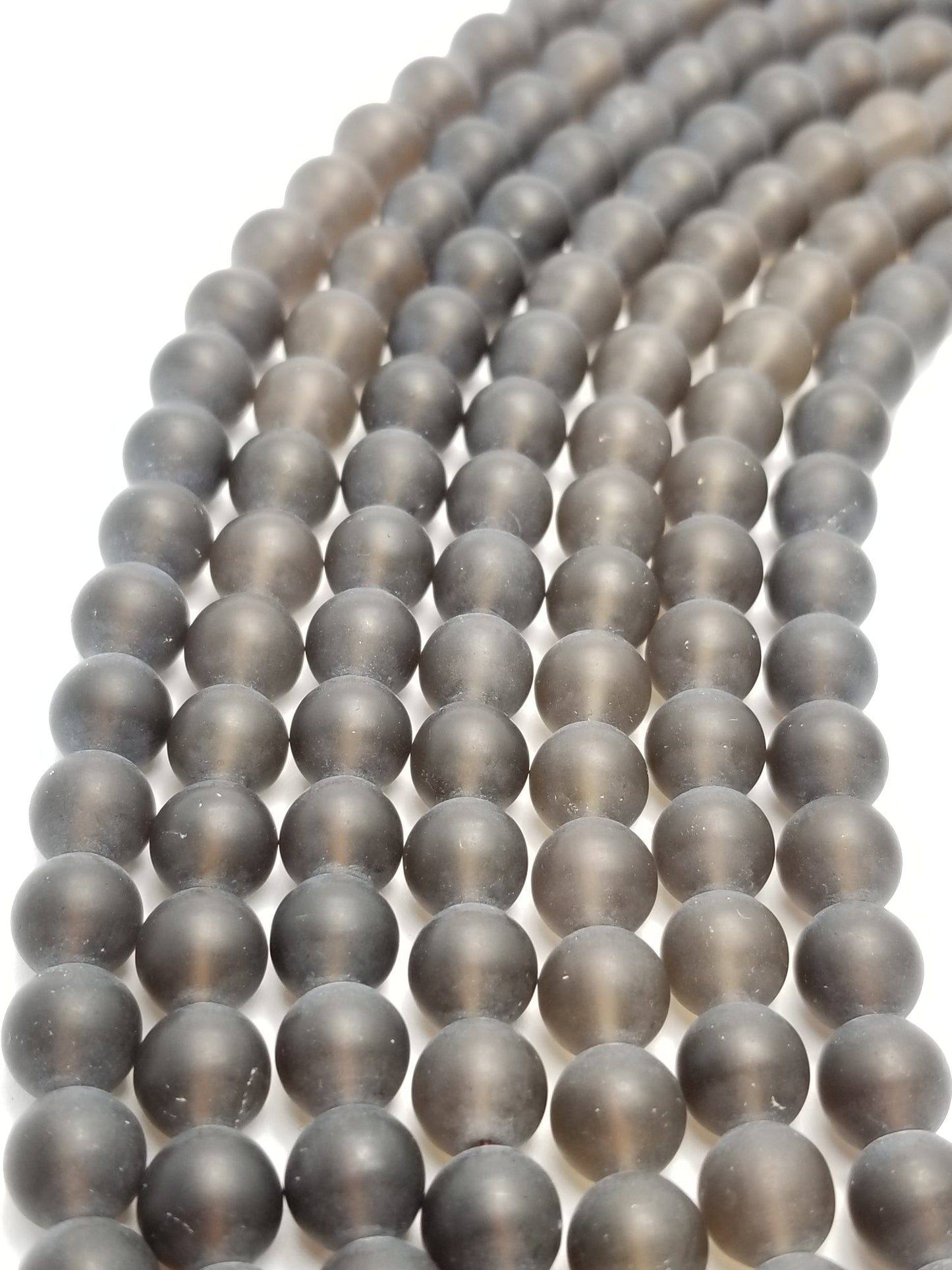 Smoky Quartz (Round)(Matte)(16"Strand)