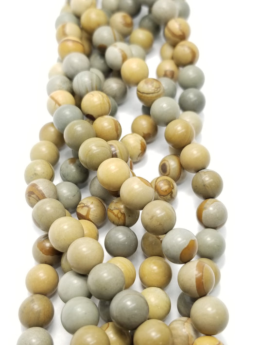 Wild Horse Jasper (Round)(Matte)(16"Strand)