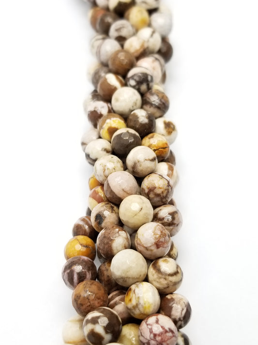 Brown Zebra Jasper (Round)(Faceted)(16"Strand)