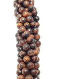 Red Tiger Eye (Round)(Faceted)(16"Strand)