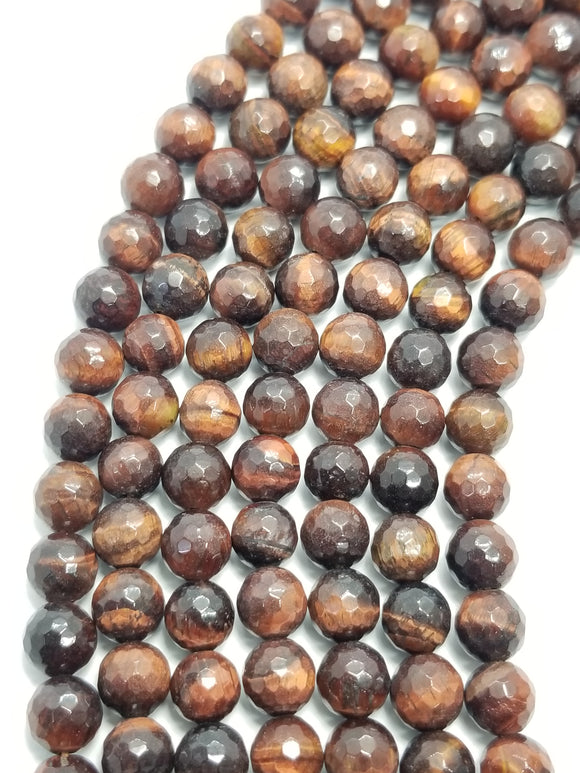 Red Tiger Eye (Round)(Faceted)(16