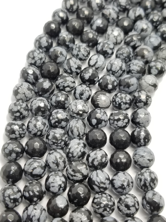 Snowflake Obsidian (Round)(Faceted)(16