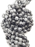 Snowflake Obsidian (Round)(Faceted)(16"Strand)