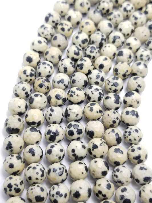 Dalmatian Jasper (Round)(Faceted)(16"Strand)