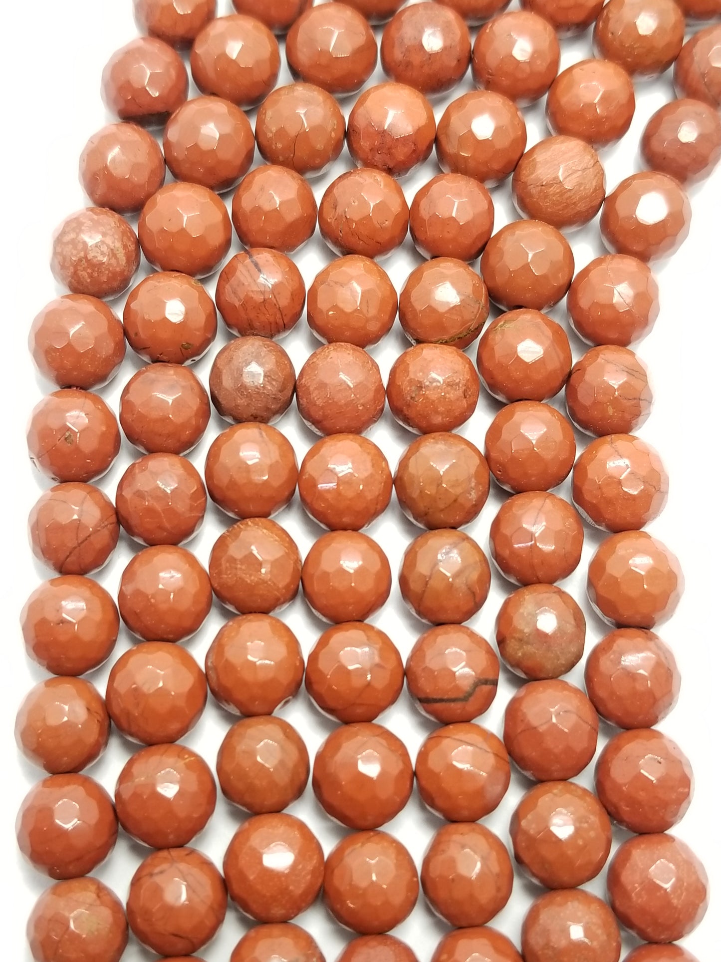 Red Jasper (Round)(Faceted)(16"Strand)