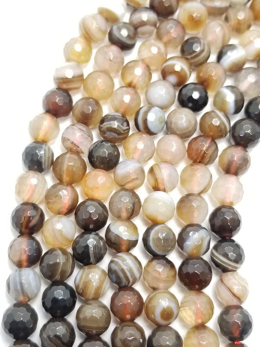 Sardonyx (Round)(Faceted)(16"Strand)