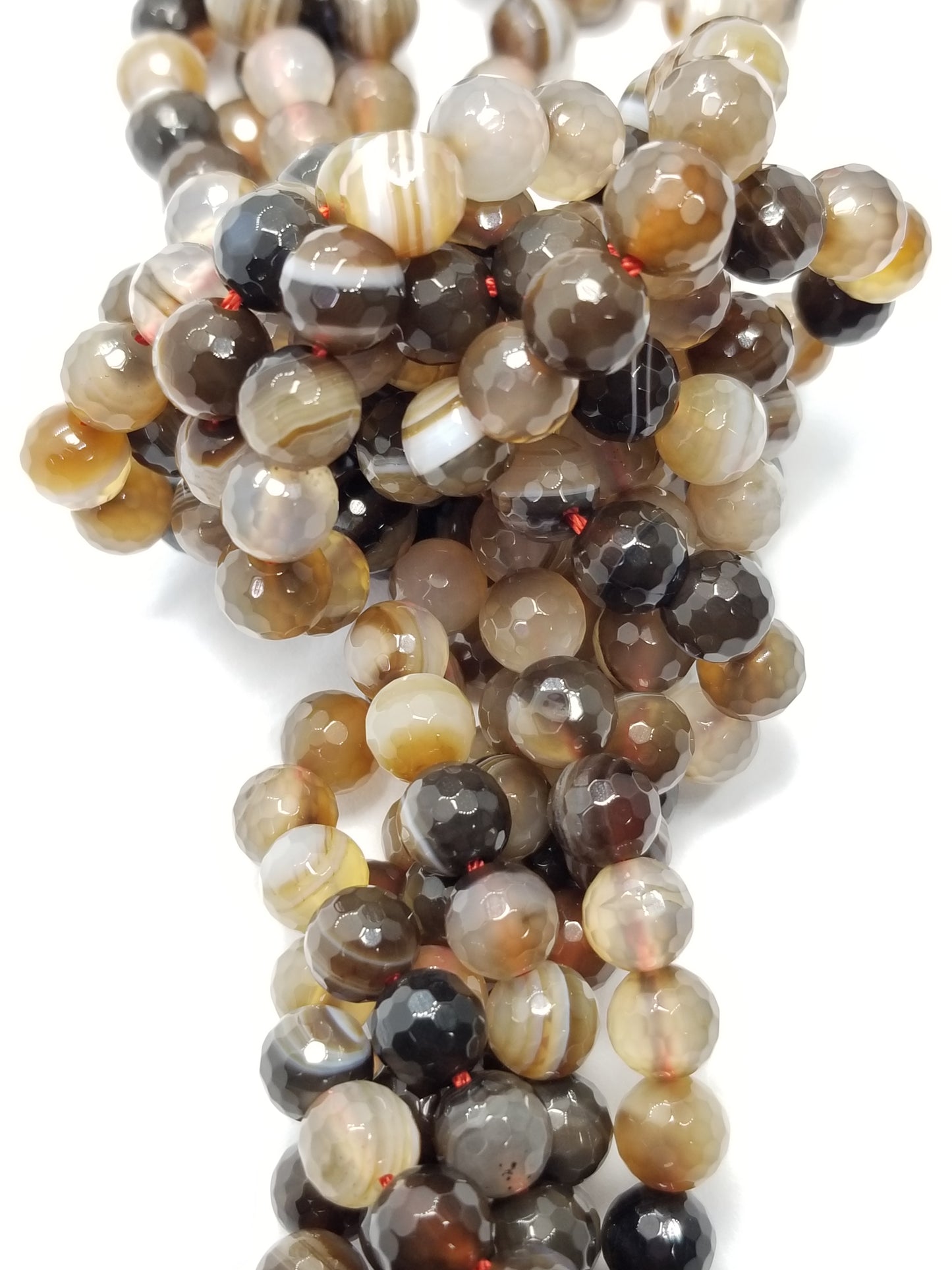 Sardonyx (Round)(Faceted)(16"Strand)