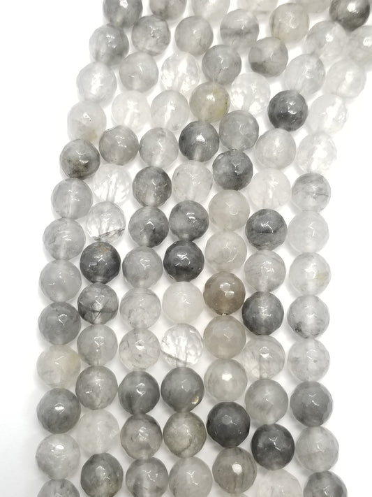 Cloudy Quartz (Round)(Faceted)(16"Strand)