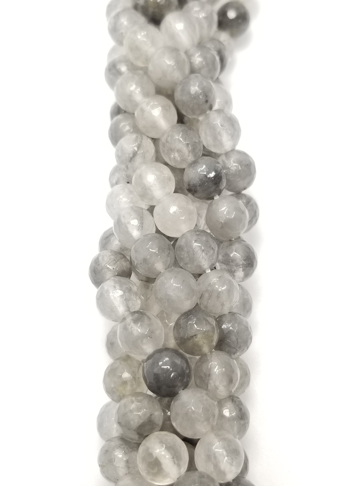 Cloudy Quartz (Round)(Faceted)(16"Strand)