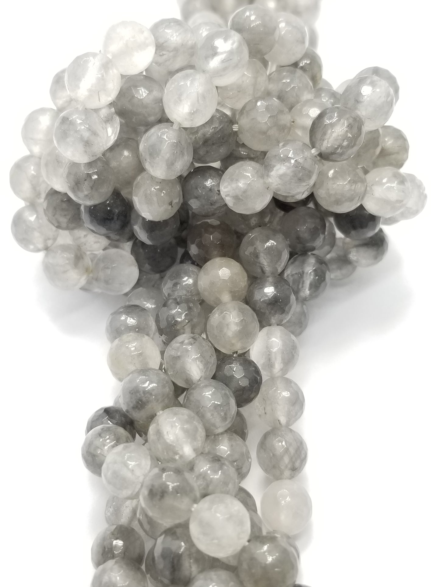 Cloudy Quartz (Round)(Faceted)(16"Strand)