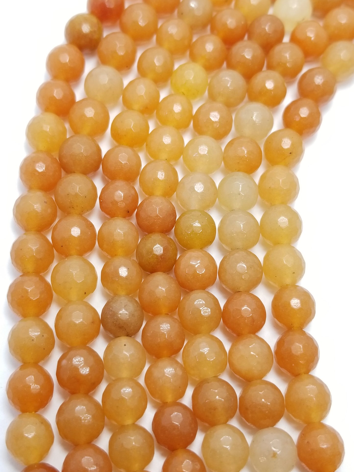 Red Aventurine (Round)(Faceted)(16"Strand)