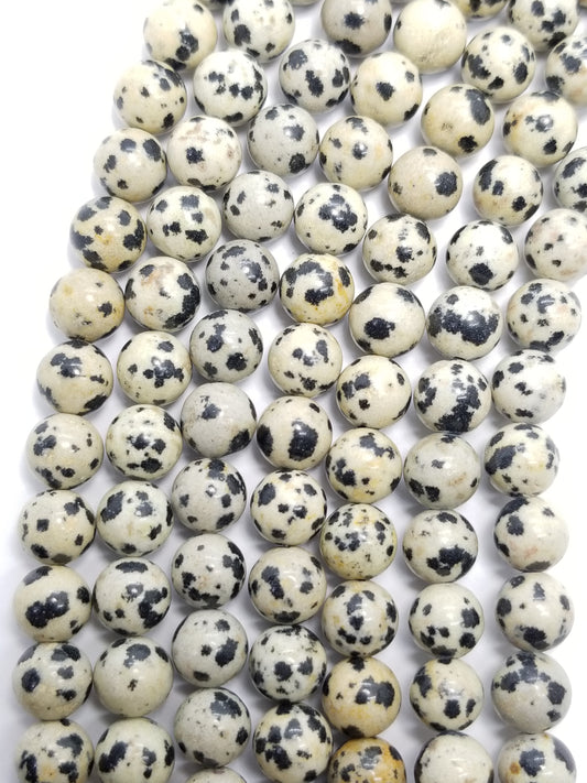 Dalmatian Jasper (Round)(Smooth)(16"Strand)