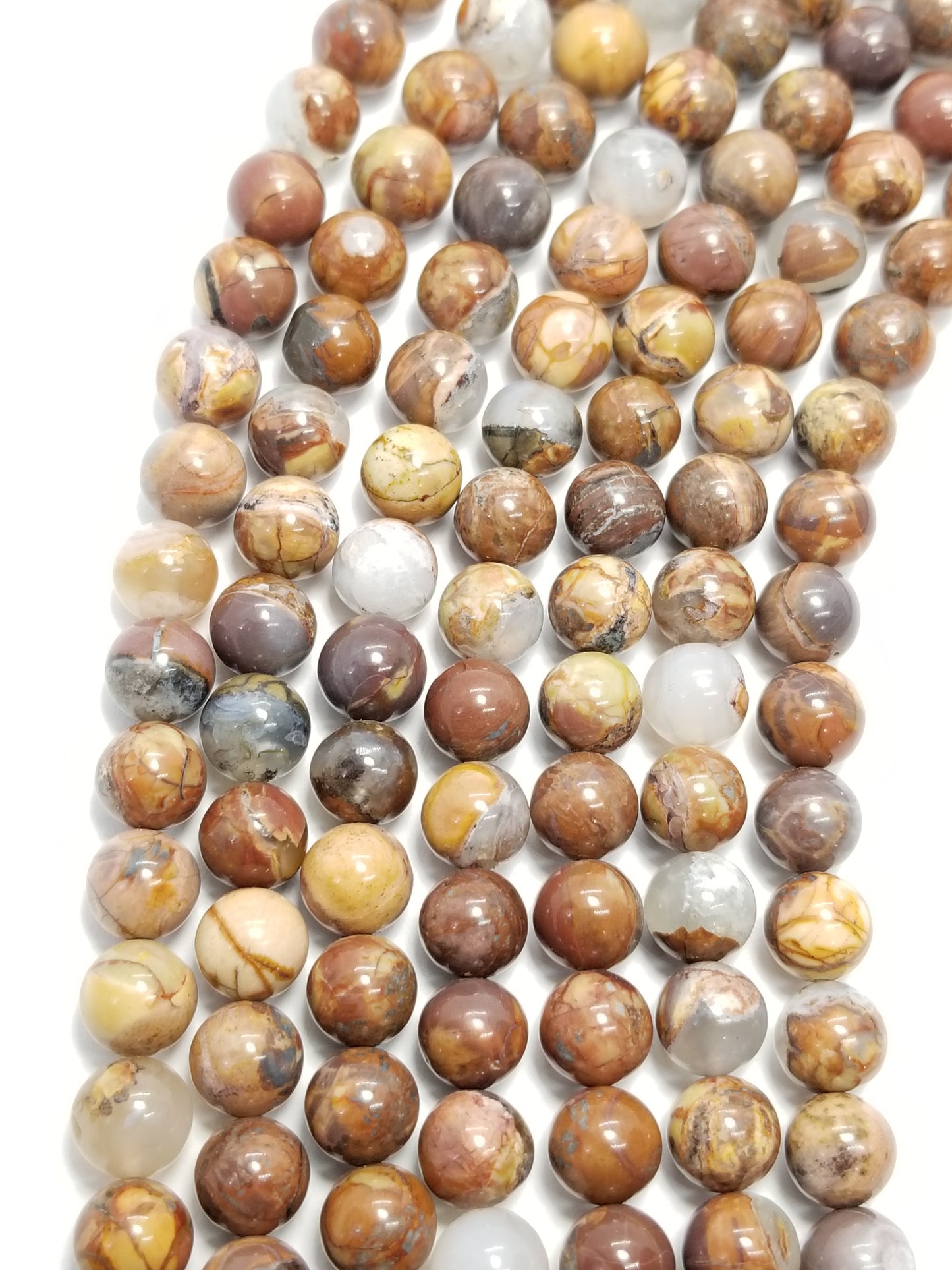 Thunder Egg Agate (Round)(Smooth)(16"Strand)