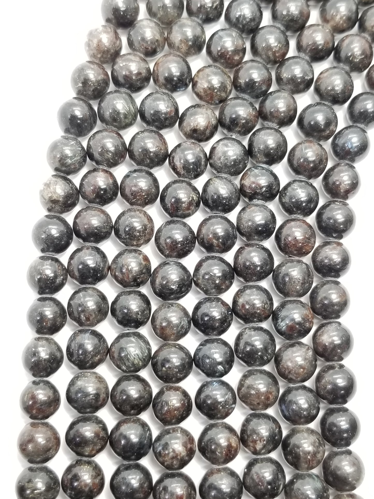 Arfvedsonite (Round)(Smooth)(6mm)(8mm)(10mm)(12mm)(16"Strand)