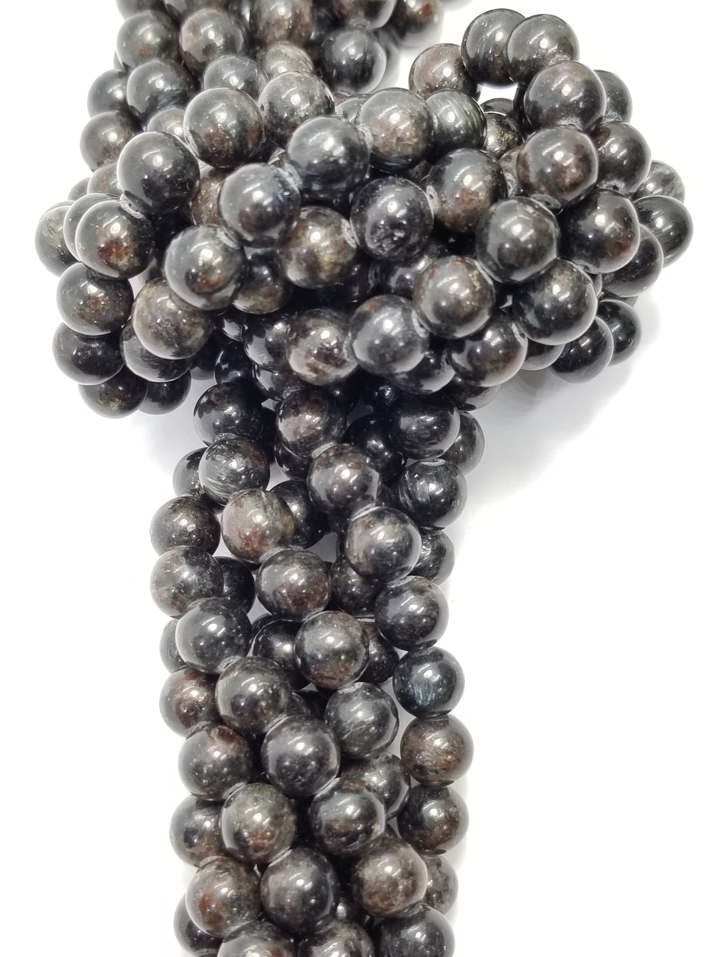 Arfvedsonite (Round)(Smooth)(6mm)(8mm)(10mm)(12mm)(16"Strand)