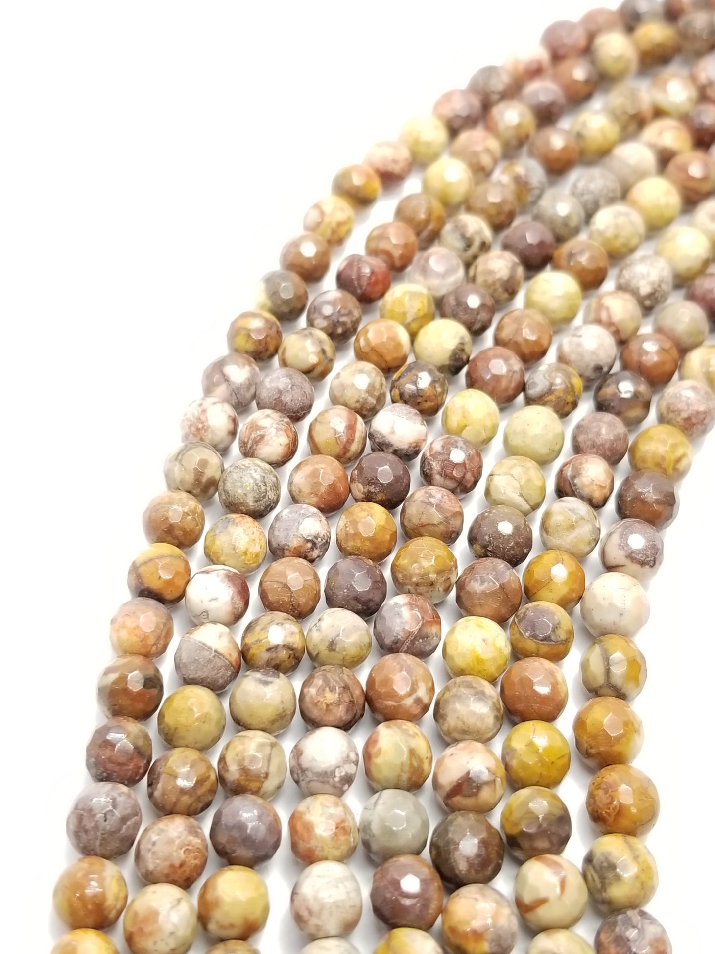 Bird's Eye Rhyolite (Round)(Faceted)(16"Strand)