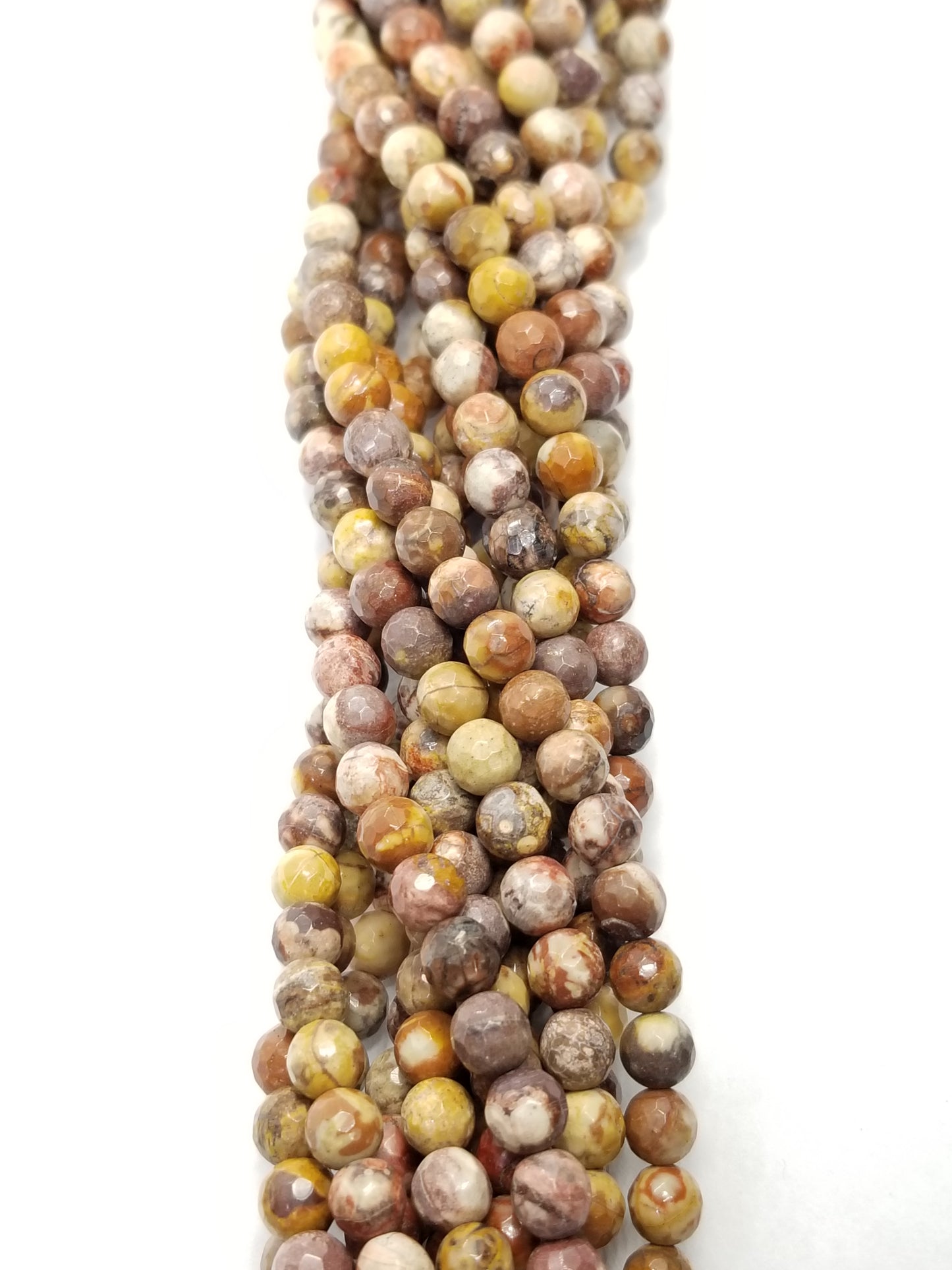 Bird's Eye Rhyolite (Round)(Faceted)(16"Strand)