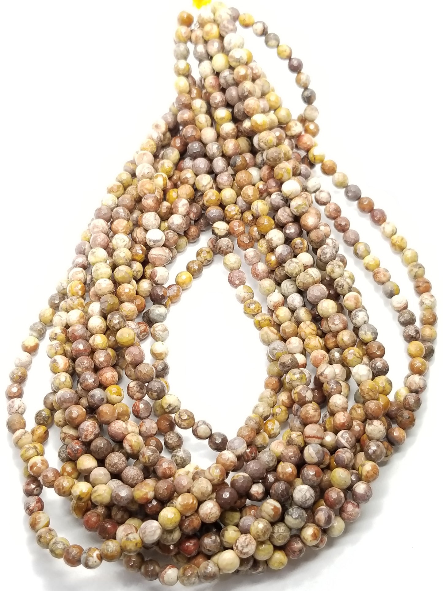 Bird's Eye Rhyolite (Round)(Faceted)(16"Strand)