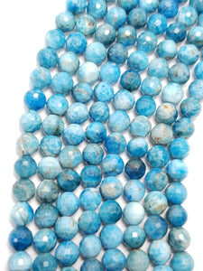 Blue Apatite (Round)(Faceted)(6mm)(8mm)(16"Strand)