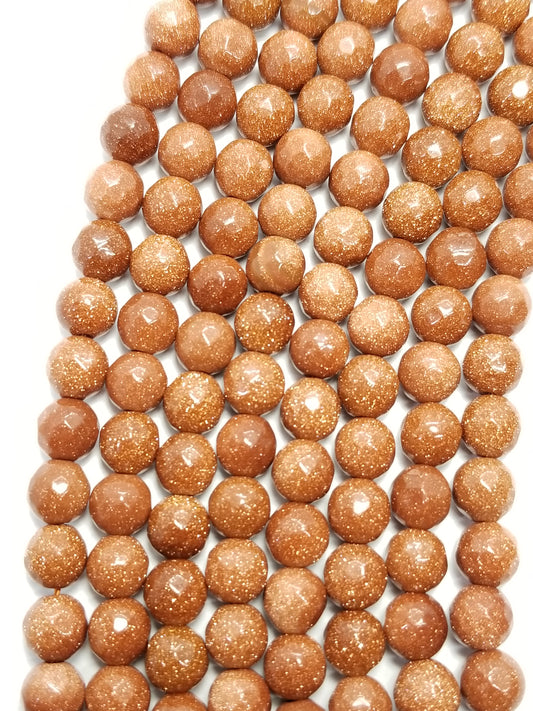 Goldstone (Round)(Faceted)(16"Strand)