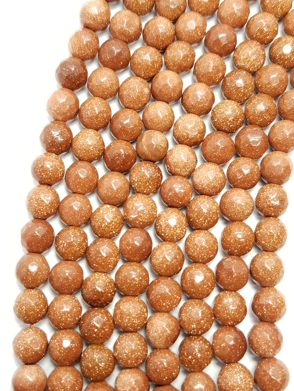 Goldstone (Round)(Faceted)(16